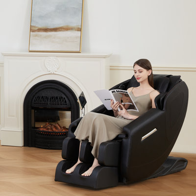 Favor BS-03 Black Full Body Zero Gravity With Dual-Core S Track, Robots Hands Rollers,Shiatsu Massage Chair