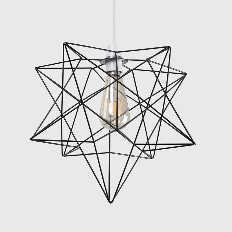 Sadira 29cm H Cotton Novelty Pendant Shade ( Clip On ), Black, No