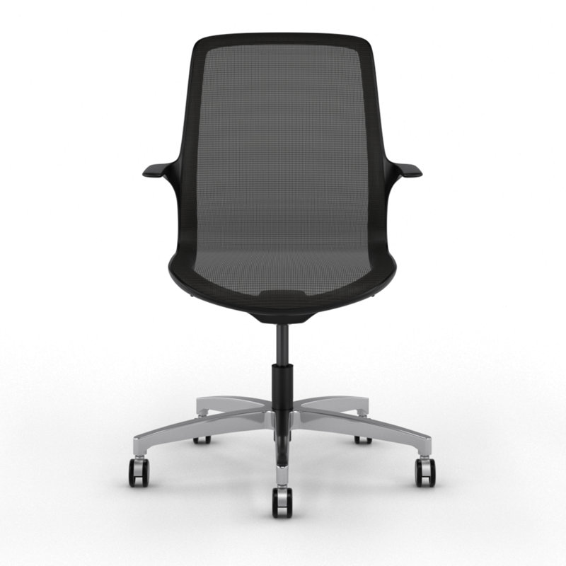 Omnia Mesh Ergonomic Task Chair, White, Black