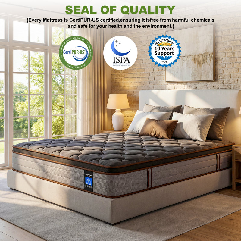 12'' Medium Luxury Hybrid Queen Mattress in a Box | Cooling Gel Memory Foam & Individual Pocket Springs | Motion Isolation & Deep Sleep Support