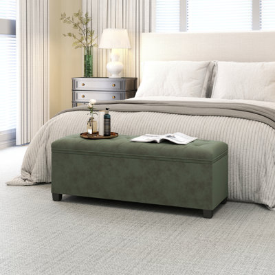 Banc de rangement avec repose-pieds, repose-pieds avec pieds, 15,7 po x 43 po x 15,4 po, pour le salon, la chambre à coucher, le vestibule