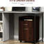 Support pour imprimante et armoire de rangement mobile brune avec tiroir, amplement d'espace pour les accessoires de bureau, 4 roulettes omnidirectionnelles, s'adapte sous le bureau, couleur de la structure, articles, facile