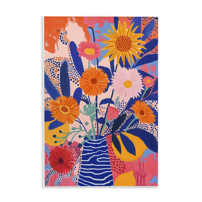 Plaque murale fantaisiste à motif floral, design par LSR Creative Studio, H 15 po x l 10 po
