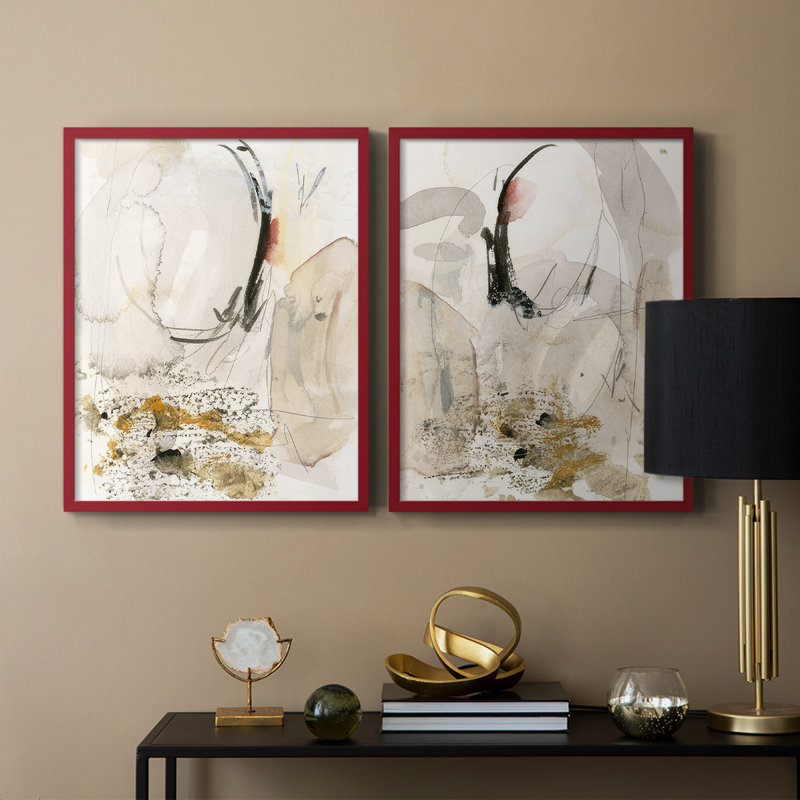Sands & Sediments I-Premium, reproduction encadrée - prête à être accrochée - aucun clou requis - aucun clou requis, Rouge