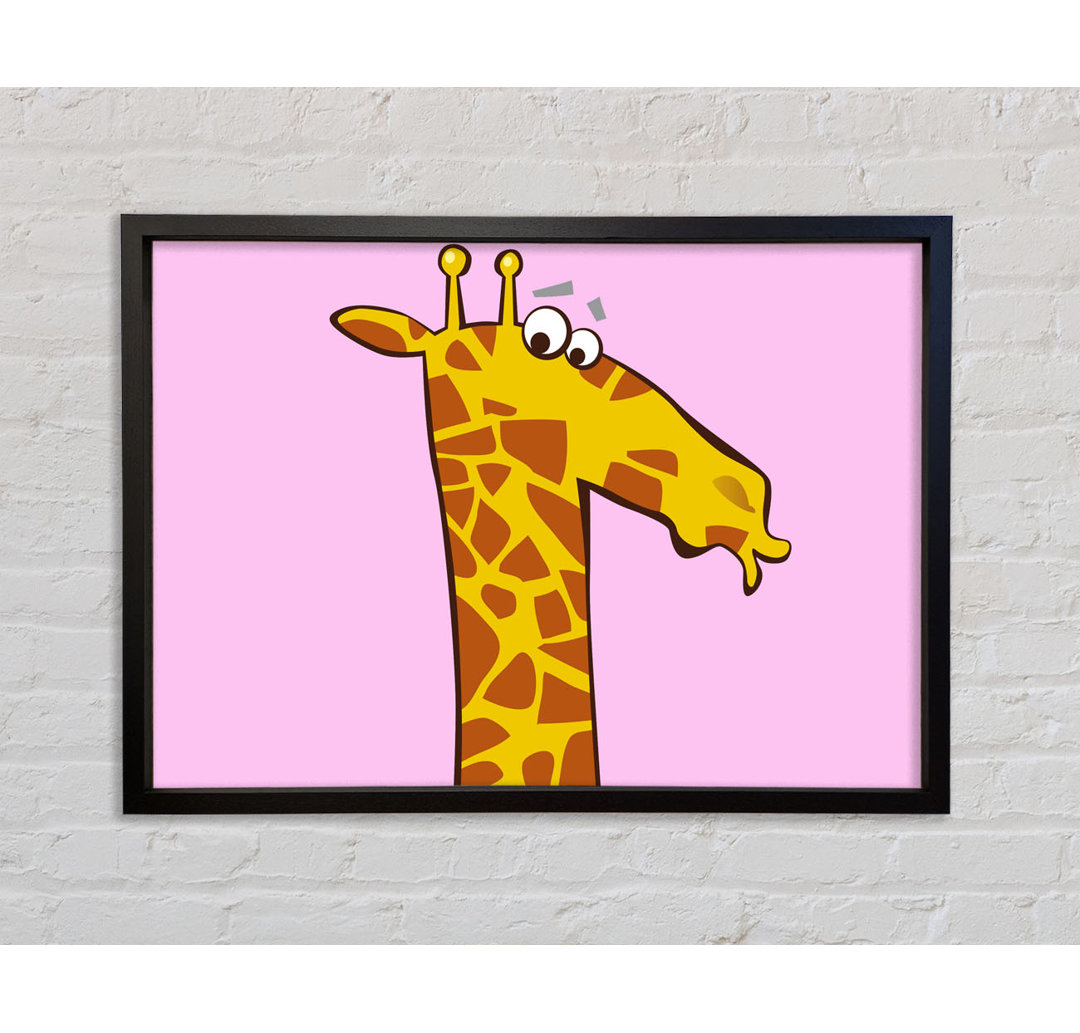 Funny Confused Zebra Pink - Einzelner Bilderrahmen Kunstdrucke auf Leinwand