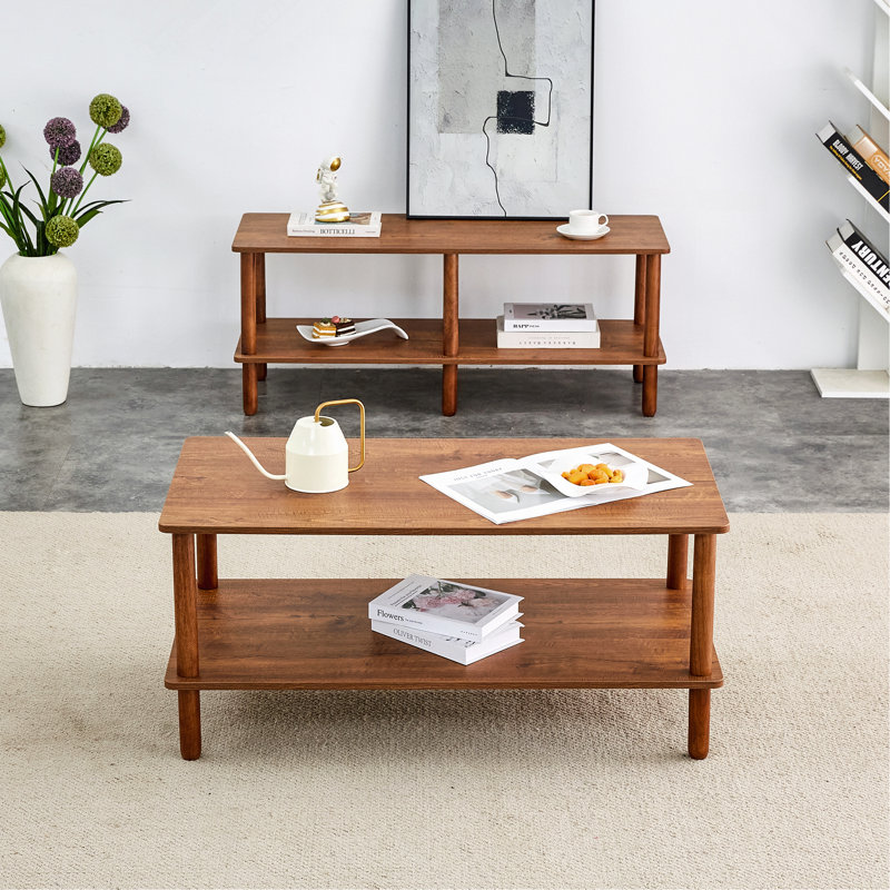 Ensemble de table basse et de télévision, Noyer brun