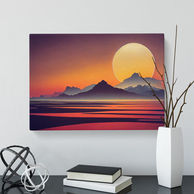Daring Mountain Sunset - Wrapped Canvas