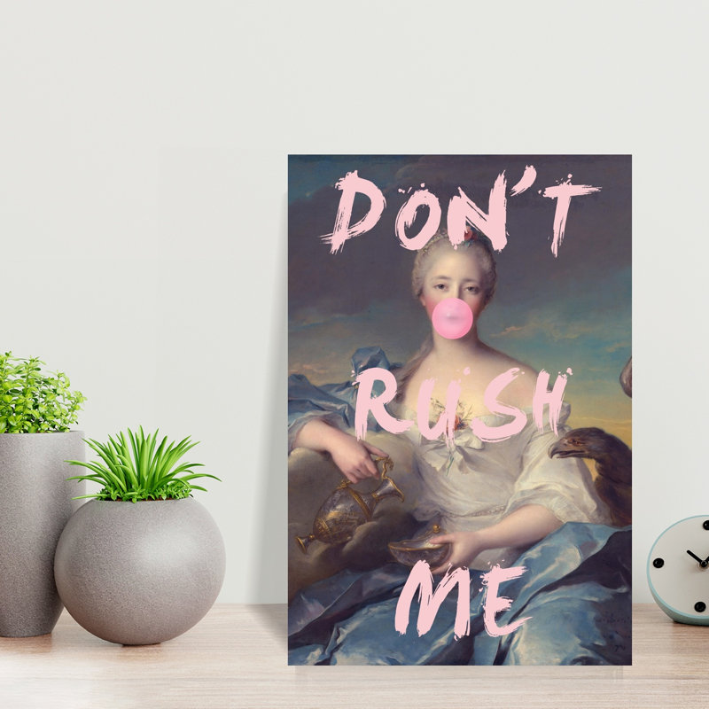 Sassy Bubblegum Portrait Classic Contemporary Modern Portrait Wall Art Print 1 Piece Wrapped Canvas Wall Art