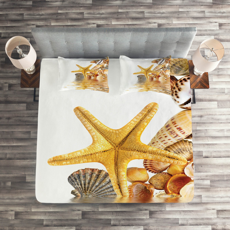 Seashells Coastal Polyester Coverlet