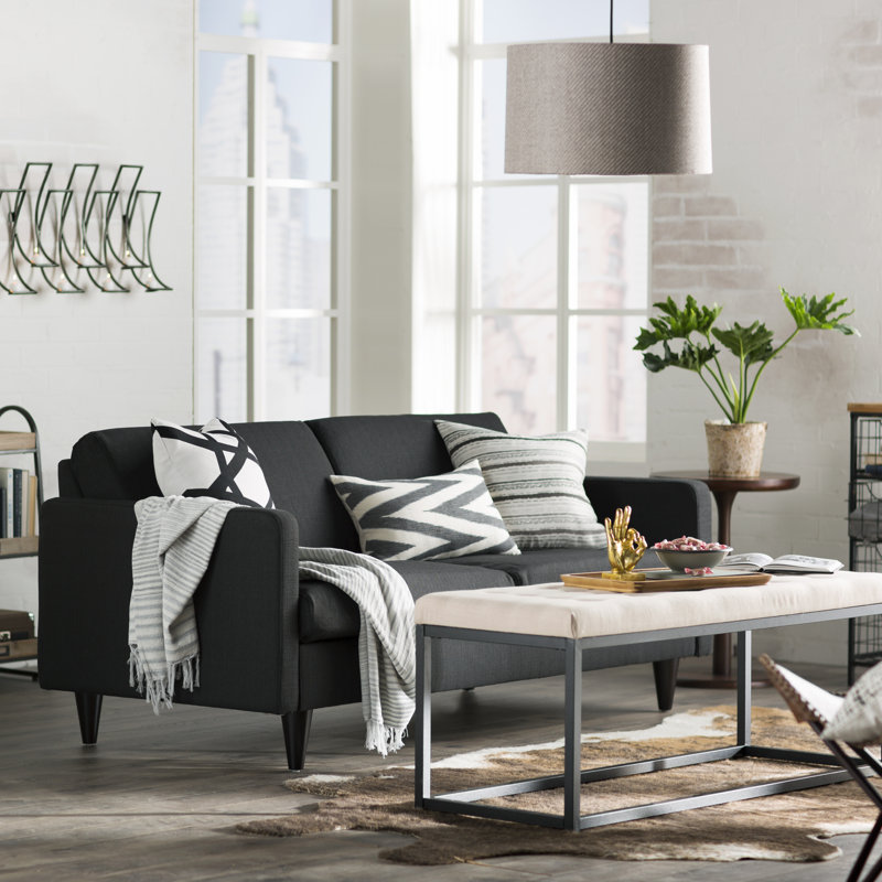 Linen Upholstered Bench, Beige Linen