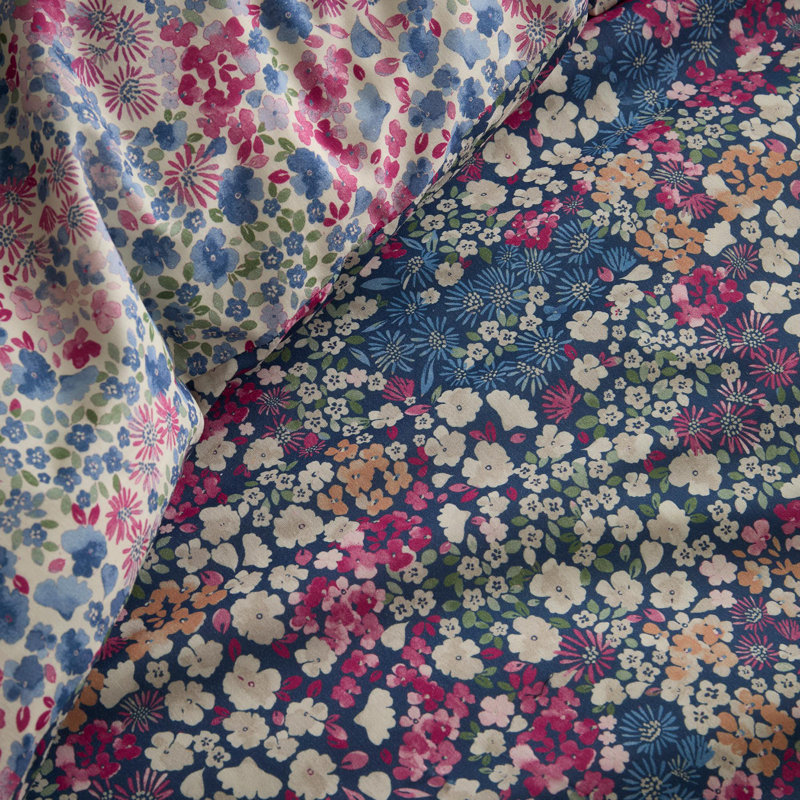 Cotton Blend Floral Duvet Cover Set with Pillowcases Included, Double Duvet Cover + 2 Standard Pillowcases