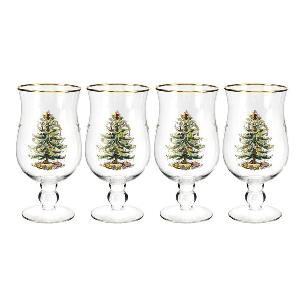 Spode Christmas Glasses spode Christmas Tree Wine Glass 12 Oz Holiday  Celebration 7.25 High 