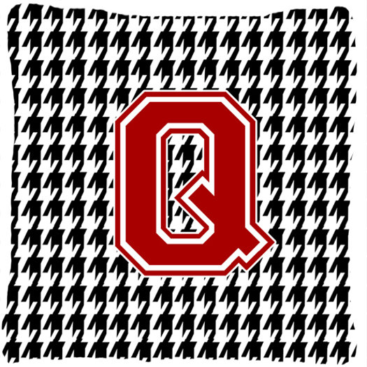 Monogramme Initial Houndstooth intérieur/extérieur Throw Pillow, Q