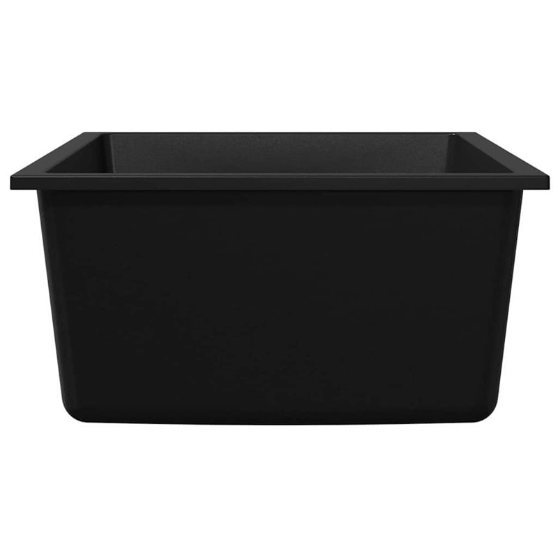 Kitchen Sink Granite, 20cm H  x 38cm W  x 44cm D, Black