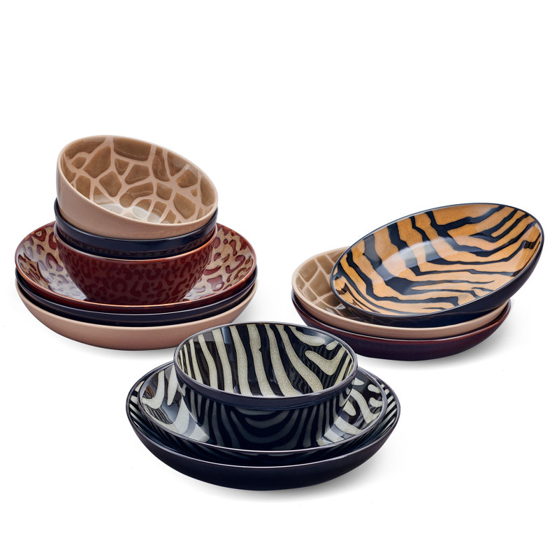 Amari 12-Piece Stoneware Dinnerware Set, Service for 4