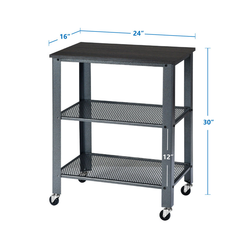 Reedsburg Kitchen Cart, Black/Gray