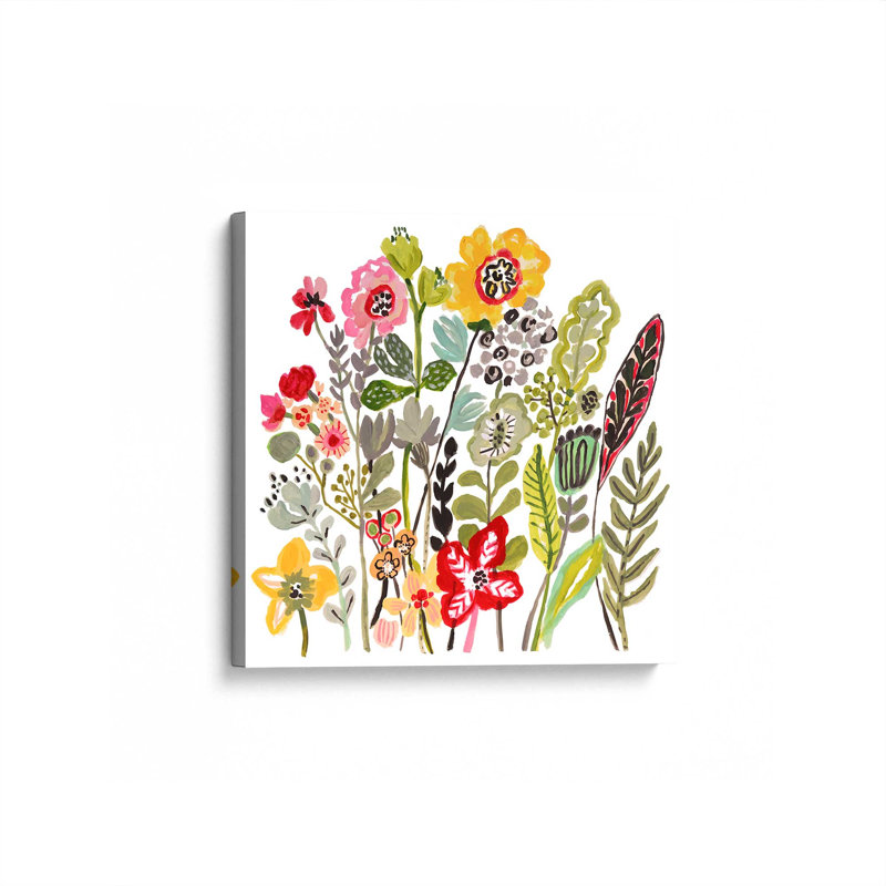 «Colorful Floral Bouquet IV» par Karen Fields, reproduction d'art sur toile, H 36 po x l 36 po