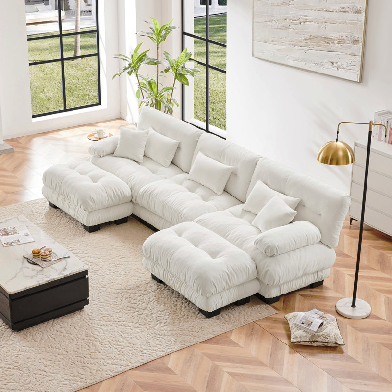 Canapé modulaire de luxe Luxury, Chenille blanche