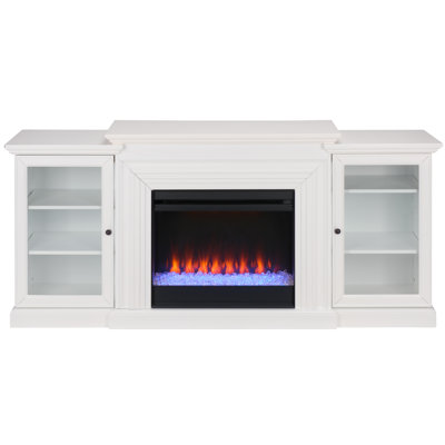 Walton 4 Shelf Electric Fireplace - Crystal Bead Firebox
