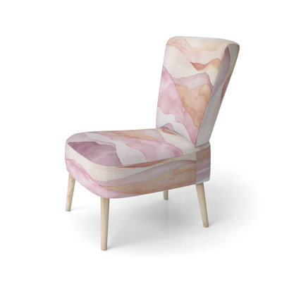 Chaise rembourrée Abstract Paysages - Glam Wave - Chaise d'appoint rose et orange