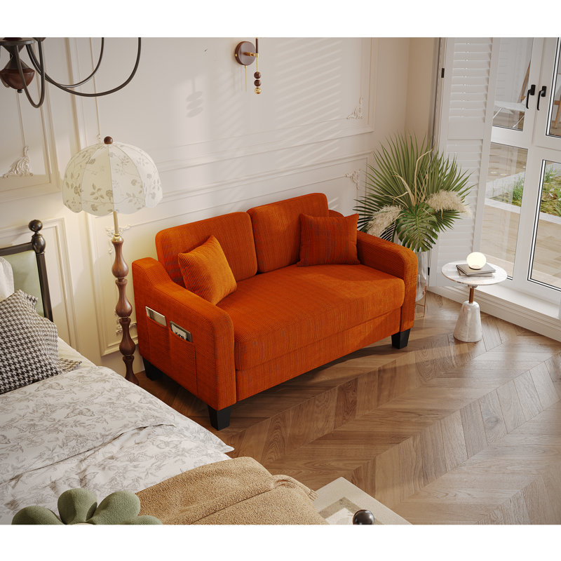 Canapé 53,9 po Corduroy, Orange