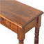 Console en bois, pieds tournés, 3 tiroirs, châtaignier, brun