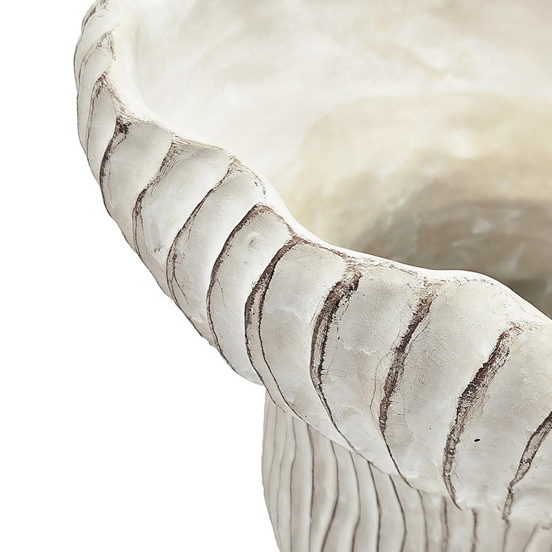 Sand And Cement Coral Planter 9.3X9x8.7 In, Weathered Beige Look, Wavy Shape For Trailing Plants In Home Decor Inches, Finish With Silhouette, Complement Bohemian Themes