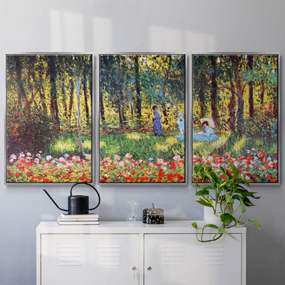 3 pièces, reproduction sur toile avec cadre flottant