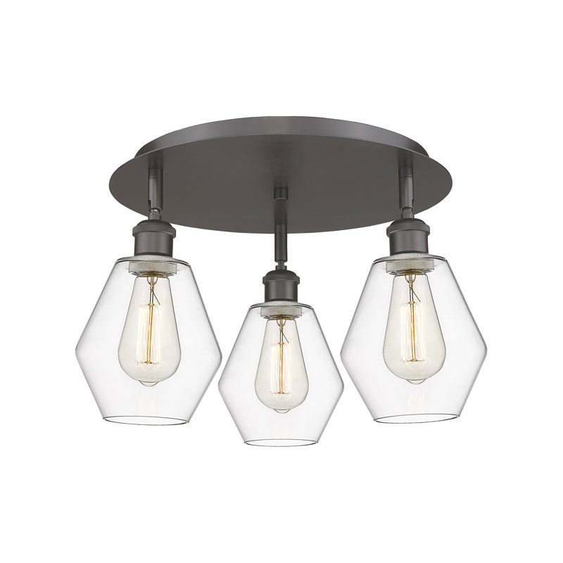 Amylea Glass Flush Mount, Clear, Oil Rubbed Bronze