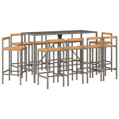 Darrica Wicker Bar Set with Stools by Latitude Run