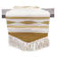 Chemin de table en coton blanc à motif géométrique avec pampilles l 14 po x L 71 po-109404777