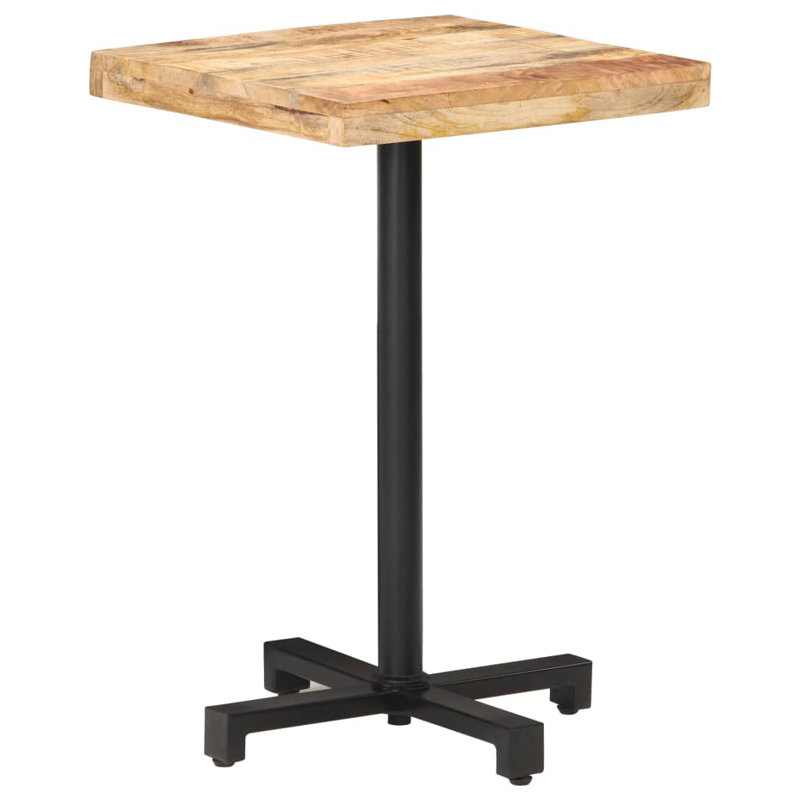 Bistro Table Square Solid Acacia Wood, Light Walnut, 29.53" H x 19.69" W x 19.69" D