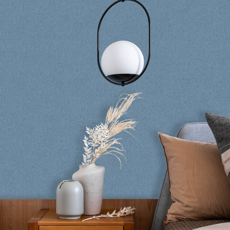 Evelina 10.05m x 70cm Textured Matte Finish Wallpaper Roll, Navy