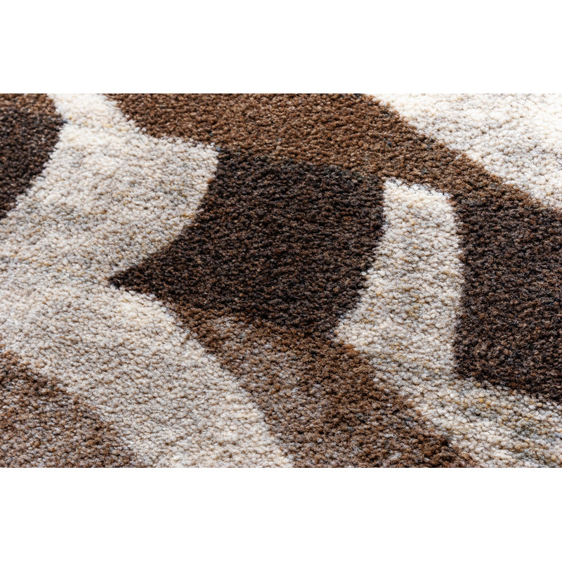 Tapis brun tissé à la machine Abina, Rectangle 8 pi x 11 pi