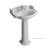 Whitehaus Collection 23" Traditional Pedestal With An Integrated Small Oval Bowl, Backsplash, Dual Soap Ledges, And Decorative Trim-48323398
