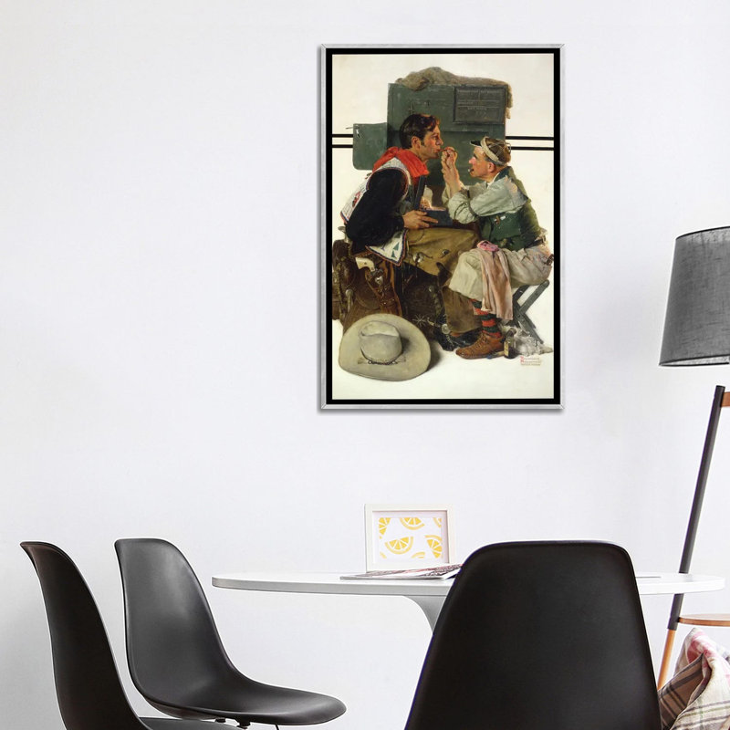Movie Star Being Made Up - reproduction d'art murale - toile encadrée, 40 po x 26 po, Toile avec cadre, Argent