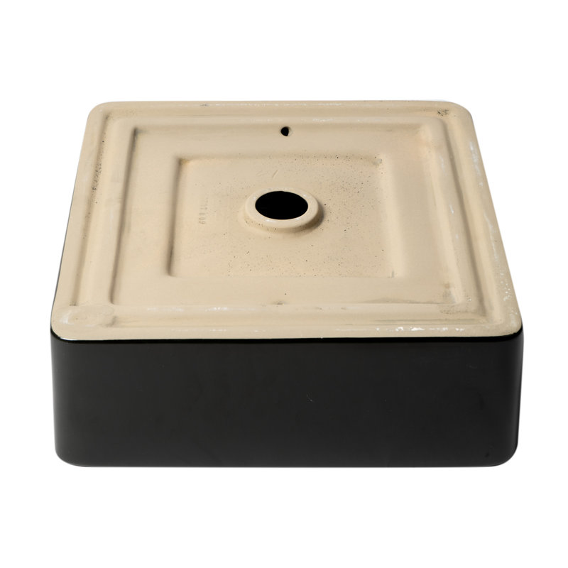 Alfi Brand 15.13'' Ceramic Square Bathroom Sink, Black