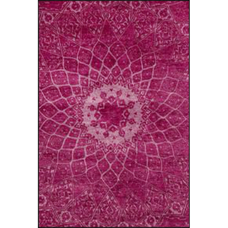 Tapis rose lavable à la machine, Rectangle 3'3" x 4'11" Rug Pad Included