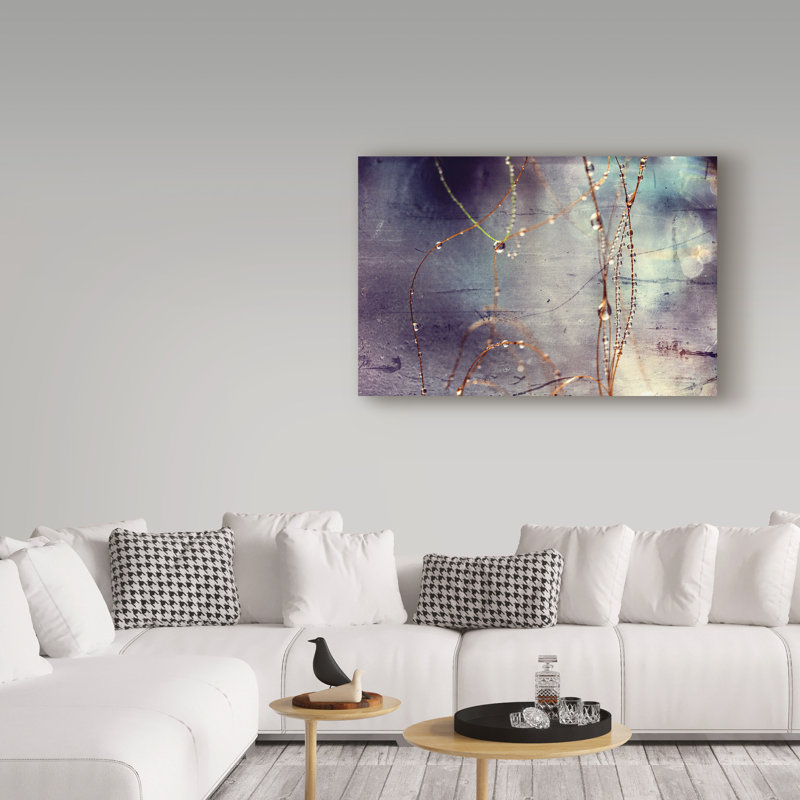 « patined droplets », reproduction d’impression sur toile tendue, H 12 po x l 19 po x P 2 po