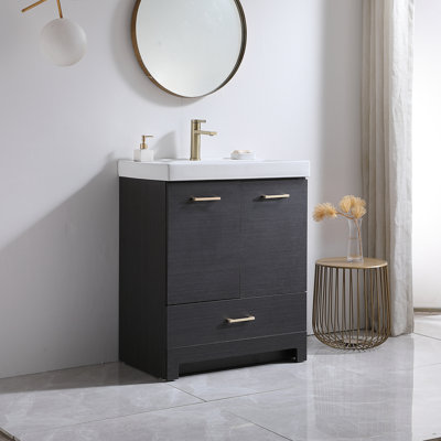 Ensemble de meuble-lavabo simple 30 po Mid Century