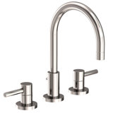 East Linear Widespread Bathroom Faucet with Drain Assembly
