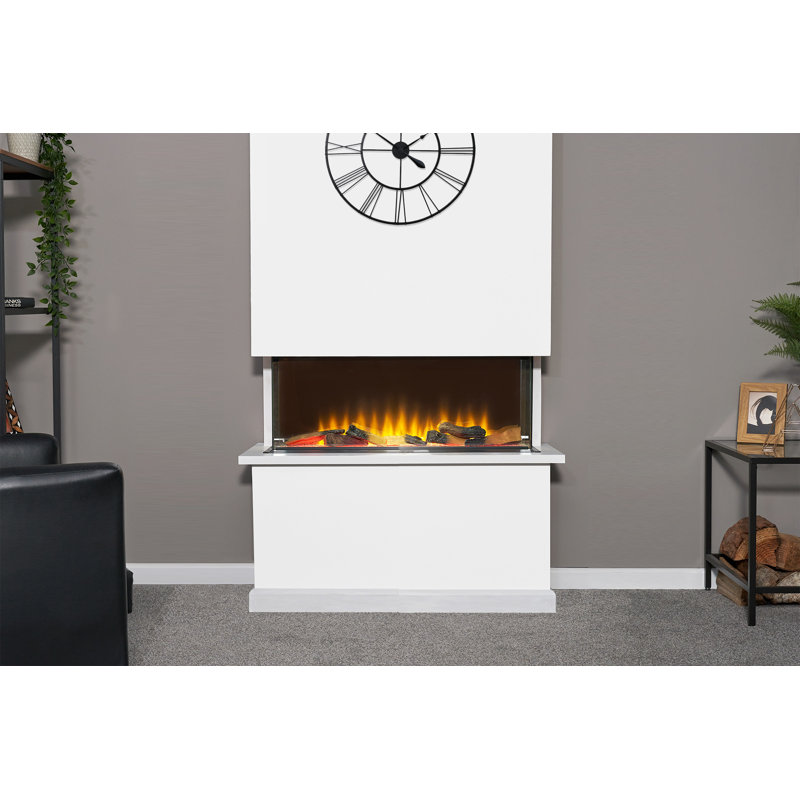 Recessed Wall Mounted Electric Fire, 49cm H x 79.2cm W x 23.5cm D