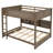 Queen Over Queen Bunk Bed With Storage Cabinets And USB Ports