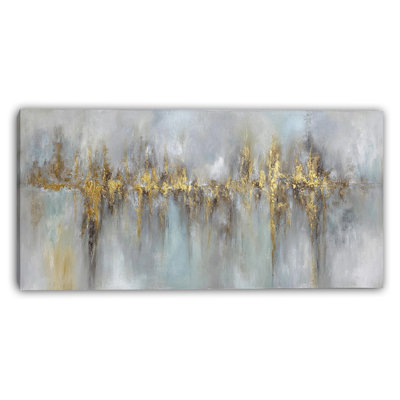 Quiet Gold Pulse Wrapped Canvas Wall Art
