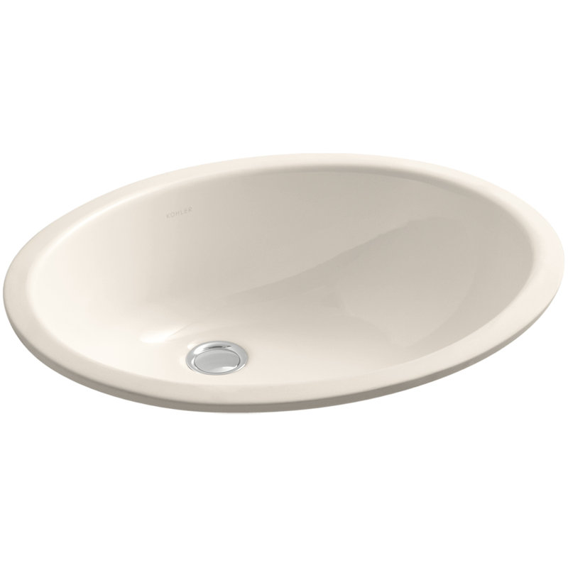 Caxton Ceramic Oval Undermount Bathroom Sink, Innocent Blush
