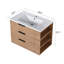 Meuble-lavabo mural simple 30 po avec lavabo en céramique, meuble-lavabo flottant avec 3 tiroirs et 3 tablettes