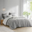 Ensemble d'édredon en jacquard de coton 3 pièces gris