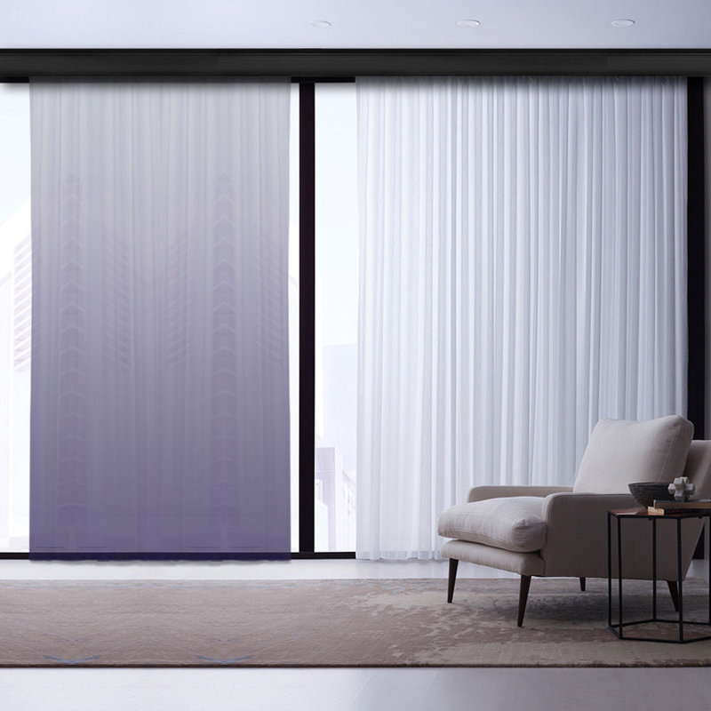 Rideau en polyester Lorrona, Mauve