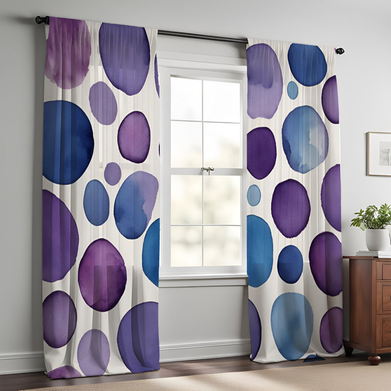 Paire de rideaux semi-transparents en polyester Shalena, L 40 po x L 61 po