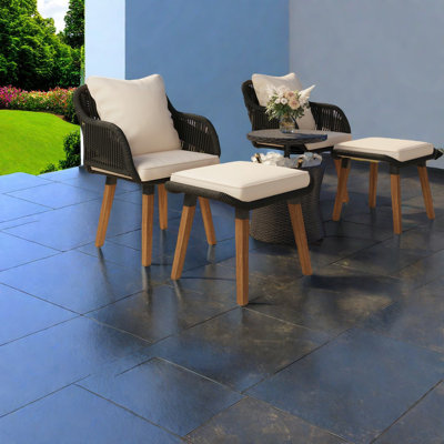Versatile Patio Dining Sets With Cool Bar Table, Modern Rope Design For Outdoors